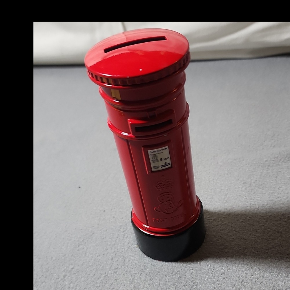 ZELOX Red British Post Box Piggy Bank Collectible Plastic